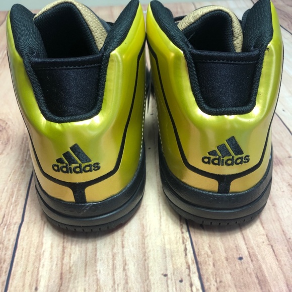 New Adidas Pro Model Sneakers Gold Black Size 12.5 - Picture 2 of 7